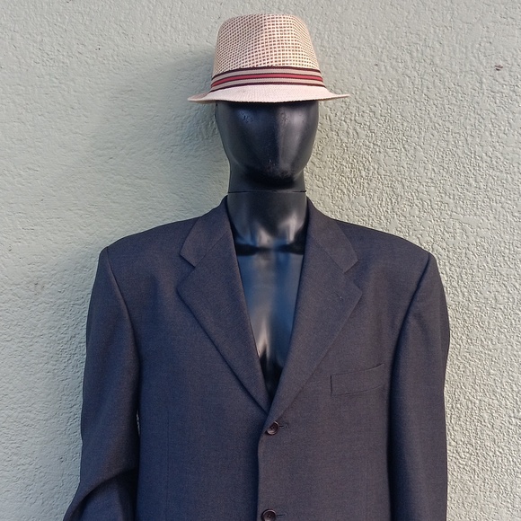 PAVONE (ITALY) MEN'S VINTAGE (3) BUTTON WOOL BLAZER W/REDA LUXURY FABRIC